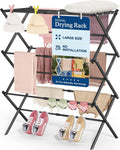 APEXCHASER Oversize 3-Tier Clothes Drying Rack, No Assembly, Black