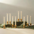 NUPTIO Hurricane Glass Candle Holder: Set of 10 Metal Taper Candle Holders