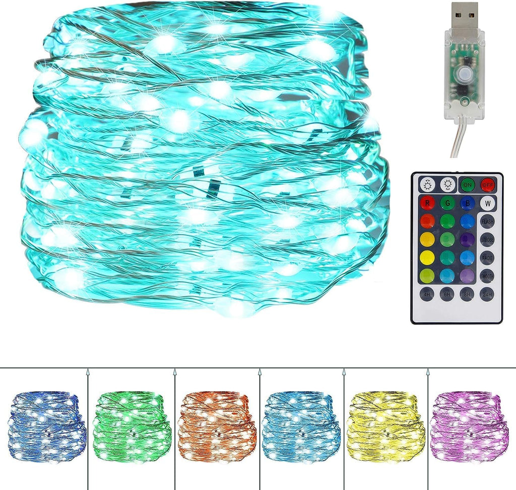 Twinkle Star Color-Changing Fairy Lights, 33Ft 100 LED, 16 Colors