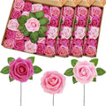 100 Pcs Artificial Rose Flowers, Three Shades of Pink
