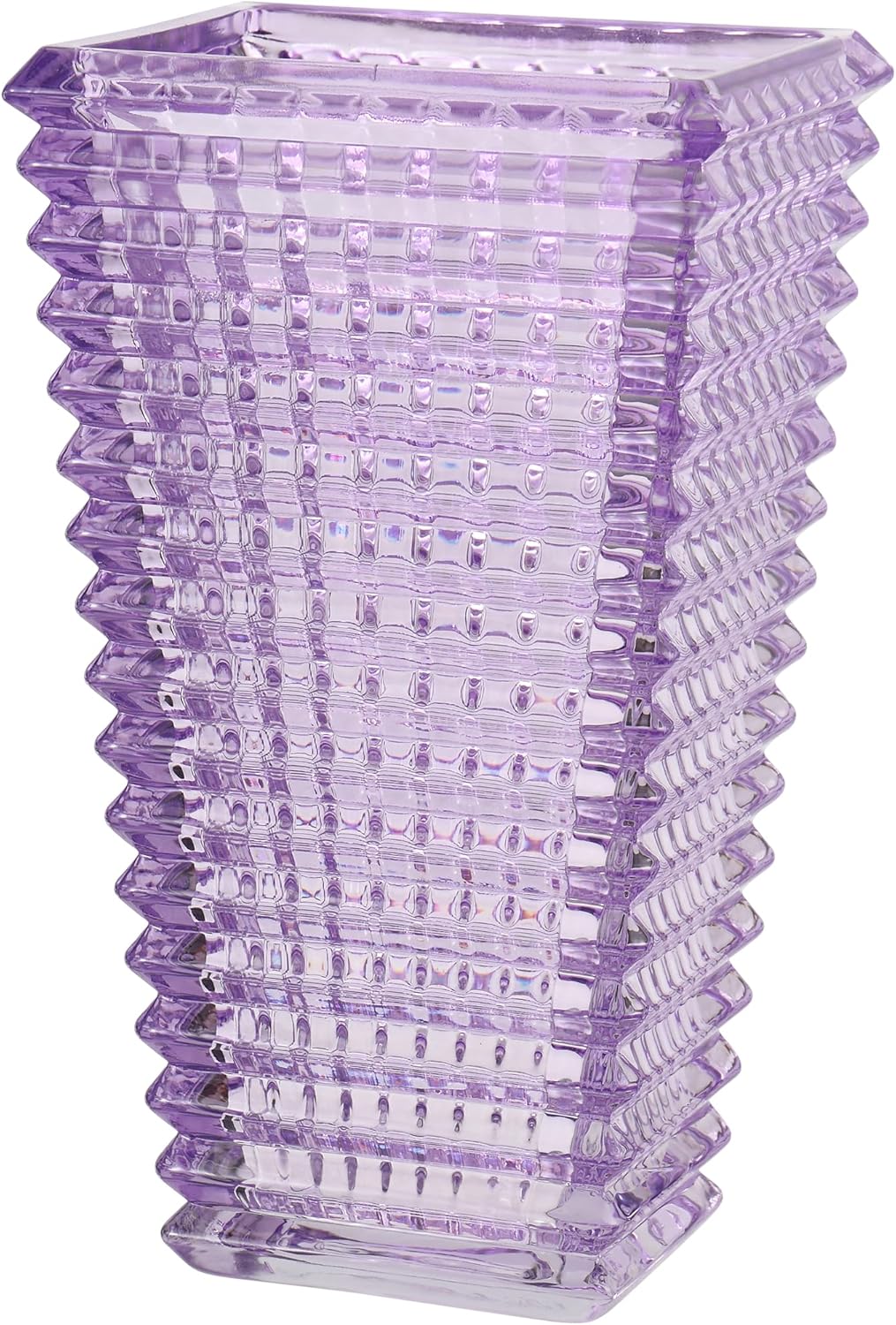 Crystal Glass Vase, Large Crystal Vases for Flowers, Large Flower Vase, Purple Modern Vases for Living Room, Bedroom, Kitchen, Dining Table, Mantle, Wedding, 11 Inches