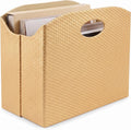 BLU MONACO | Gold Magazine Holder | Woven PVC Leather Organizer with MDF Frame | Floor or Table Storage for Home Office Bathroom | Large Capacity Vertical File Basket