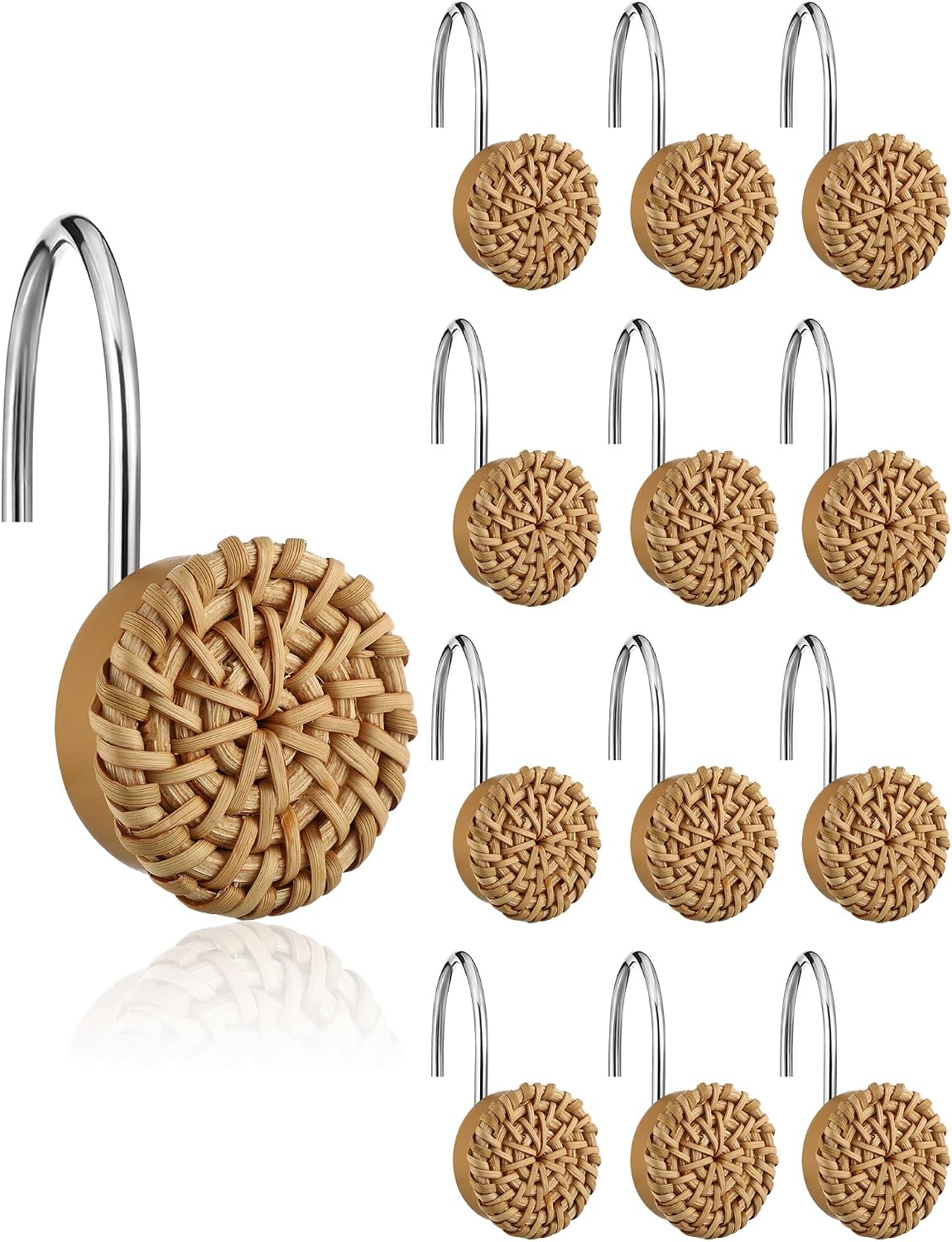 Colingmill 12 Pcs Boho Knots Shower Curtain Hooks for Hangers Decor