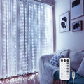 Fairy Curtain Lights for Bedroom, 300 LED 9.8x9.8 Ft Fairy Lights Curtain with Remote, String Light 8 Flashing Modes USB Plug in for Dorm Backdrop Window Wall Indoor Outdoor, White