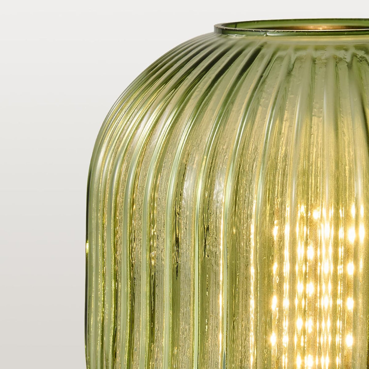 Mid Century Modern Table Lamp, 6" Green Glass Desk Lamp Plug In