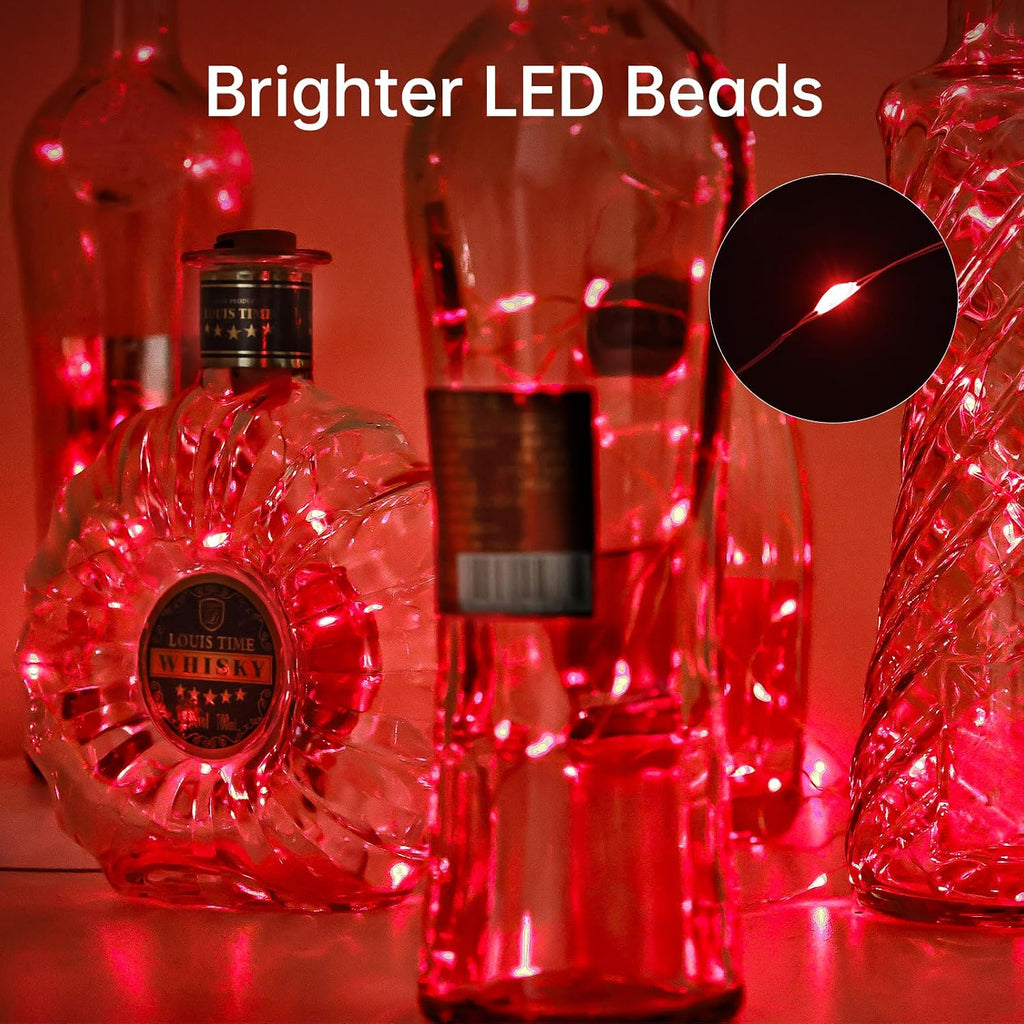 Aluan Wine Bottle Lights with Cork 10 Pack 20 LED Mini Fairy String Lights