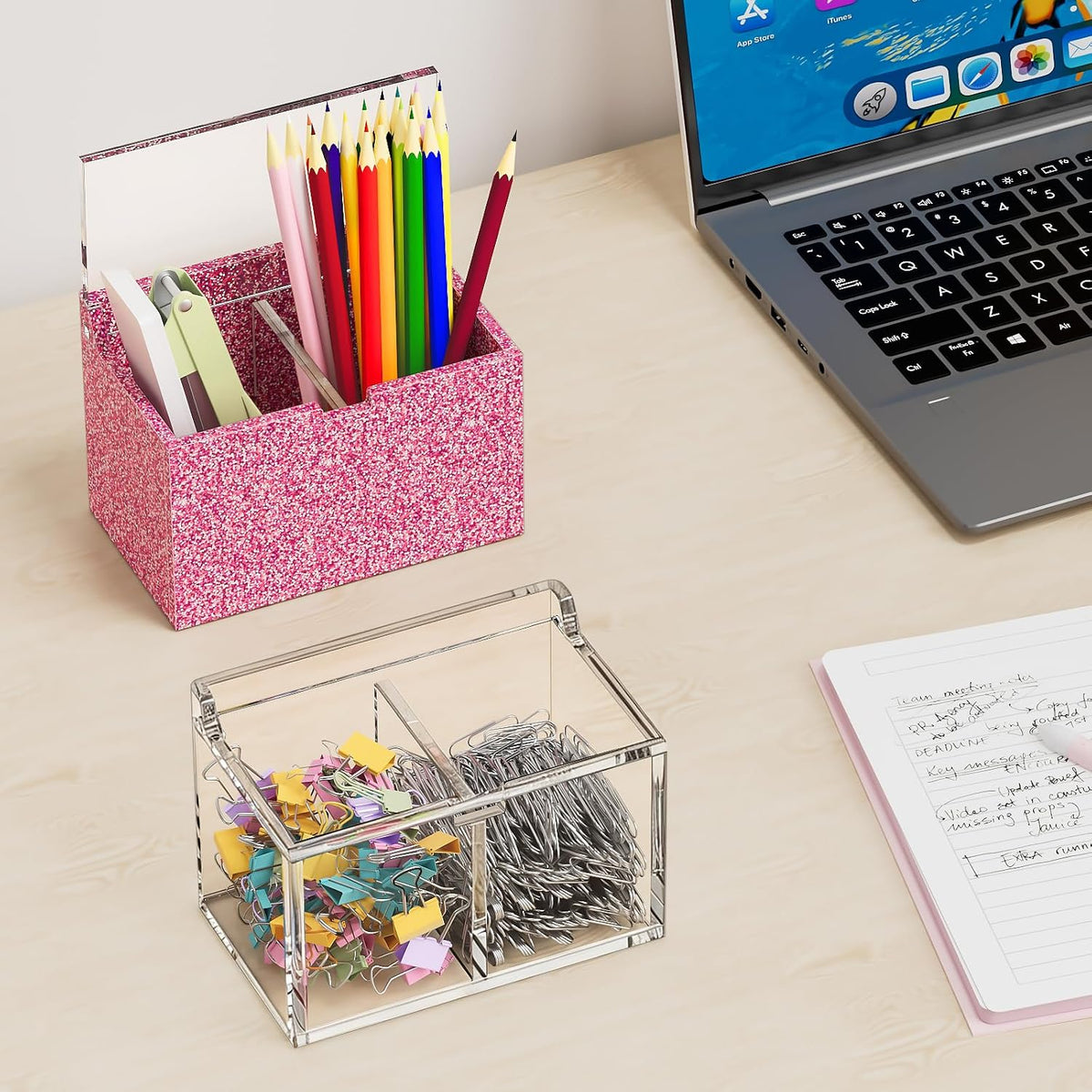 Acrylic Qtip Holder, Cotton Swab Dispenser Apothecary Jar Vanity Organizer