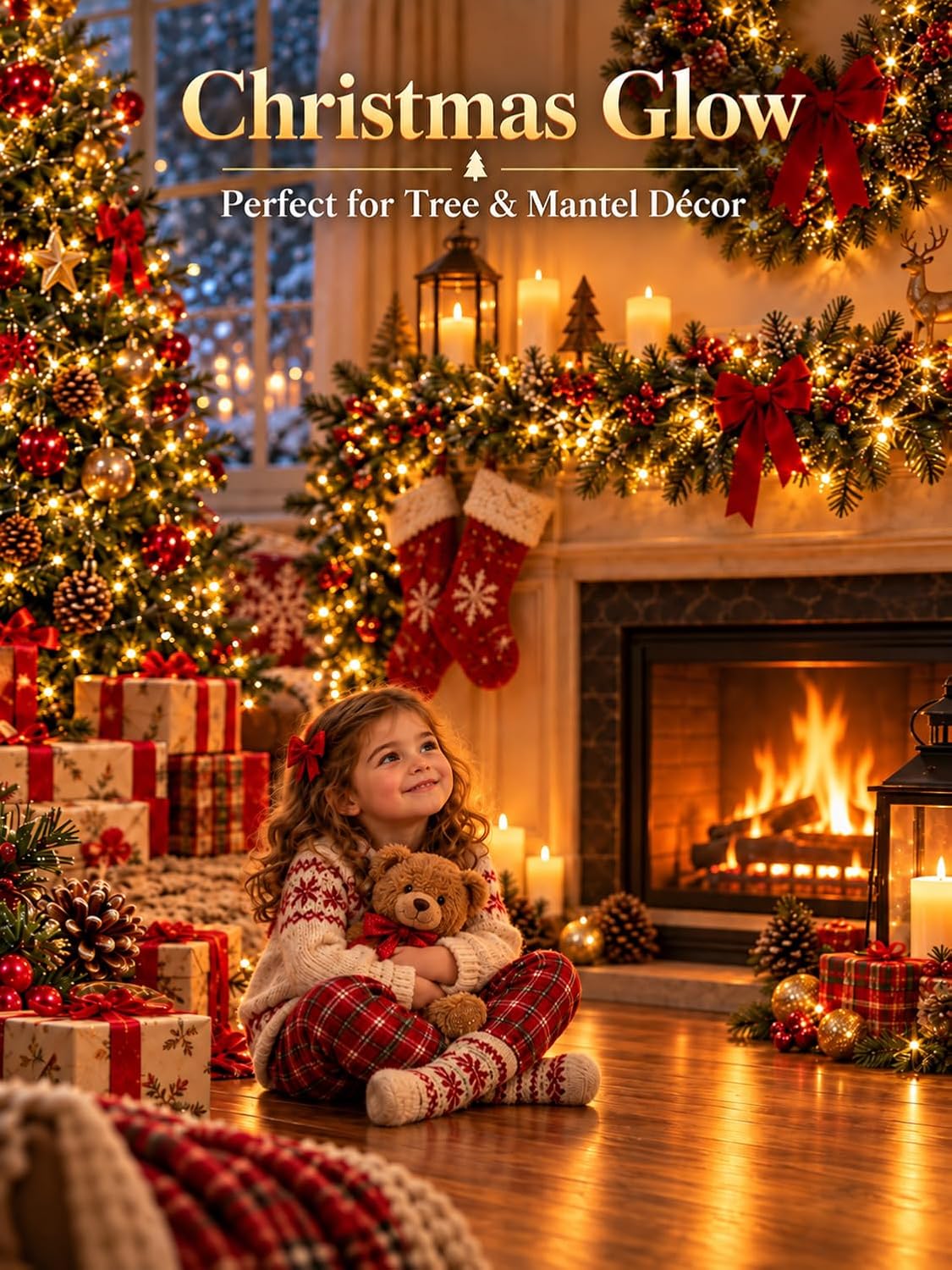 4 Pack Each 16.4ft 60 LED Battery Operated Christmas Tree Lights