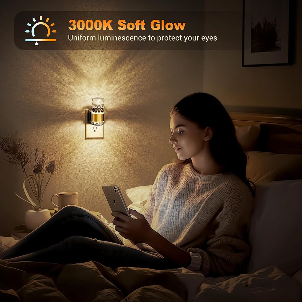 JandCase Night Light, Automatic Night Lights Plug into Wall, 3000K LED
