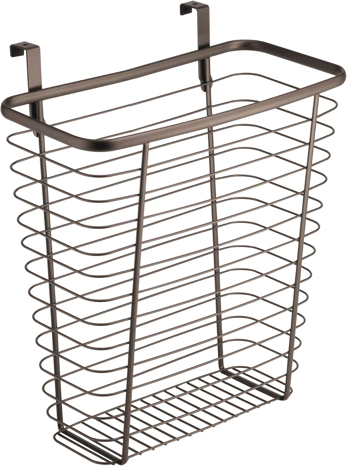 iDesign Steel Over-The-Cabinet Waste Basket or Storage Bin, The Axis Collection, 7.1" x 12.2" x 14.2", Bronze