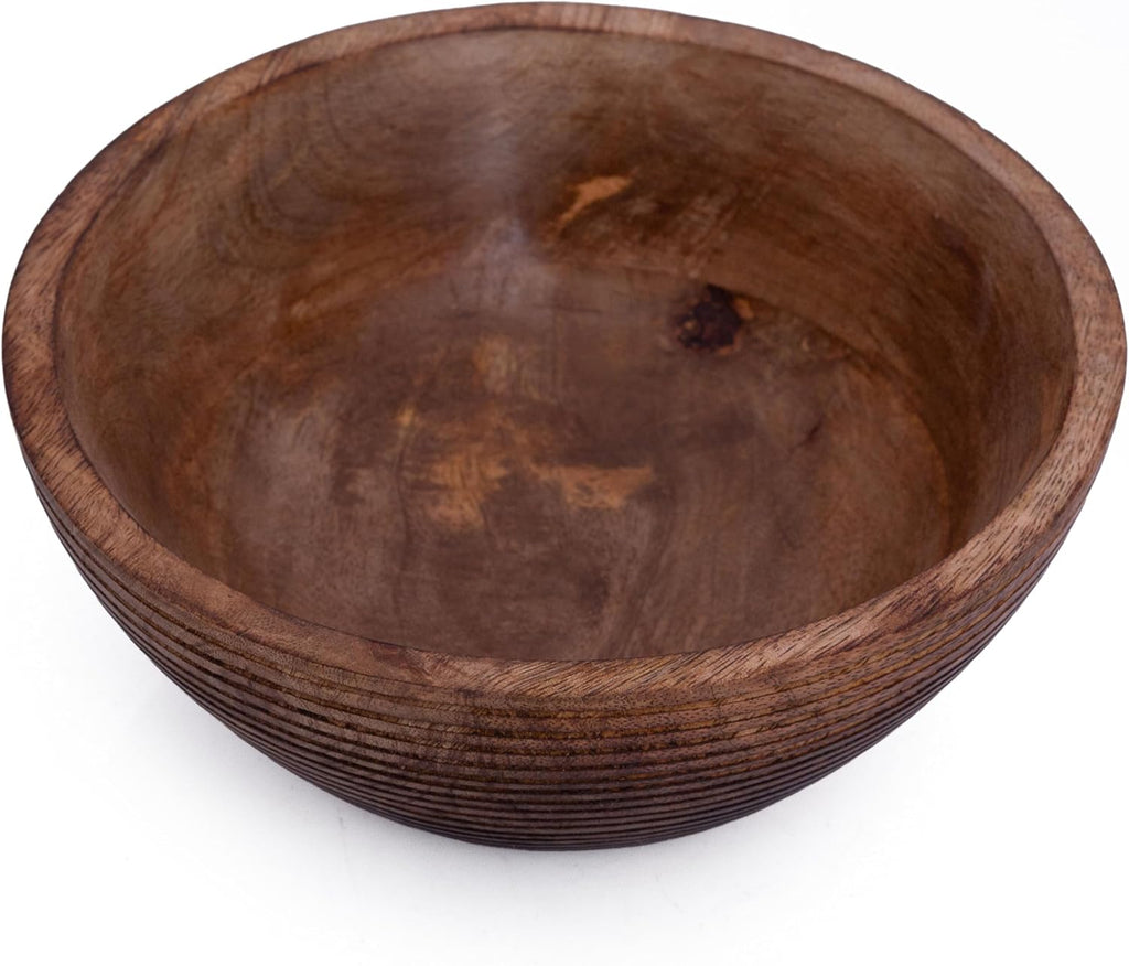 Handmade Wooden Snack Serving & Key Bowl, Decorative Countertop, 7 x 3 Inch