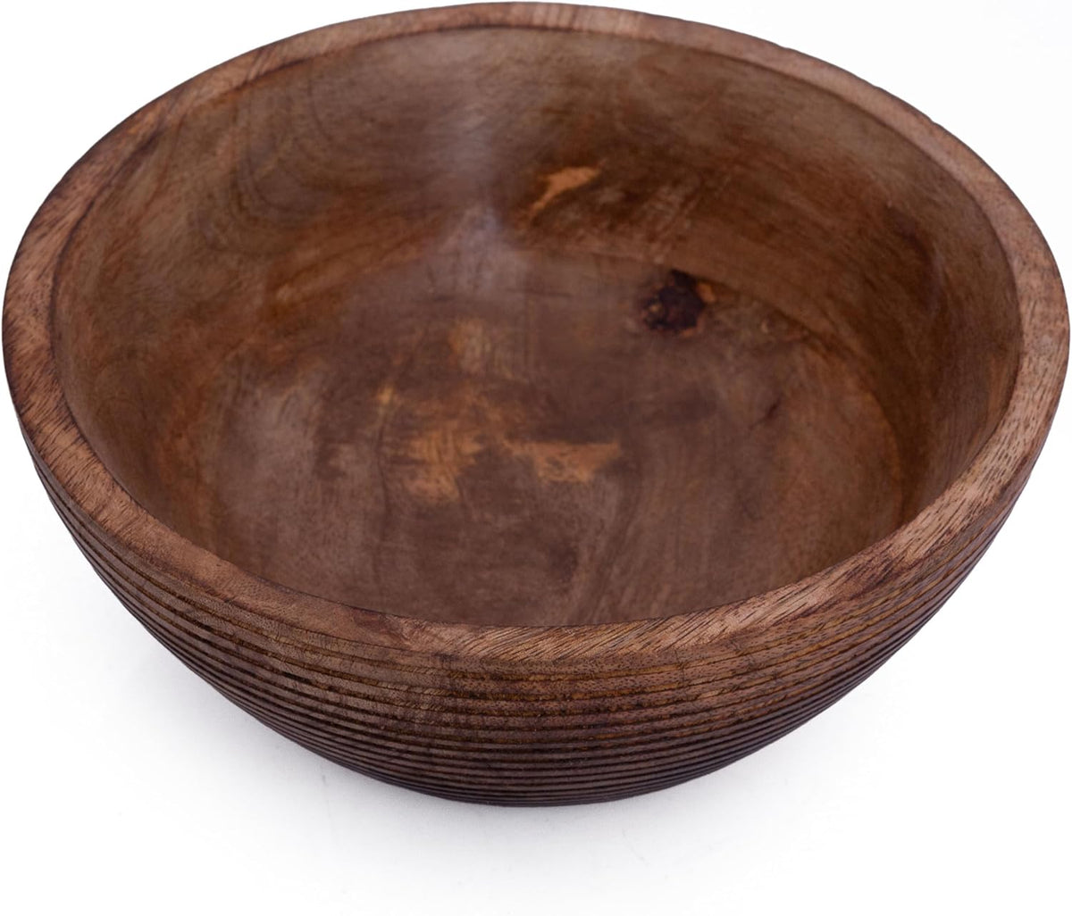 Handmade Wooden Snack Serving & Key Bowl, Decorative Countertop, 7 x 3 Inch