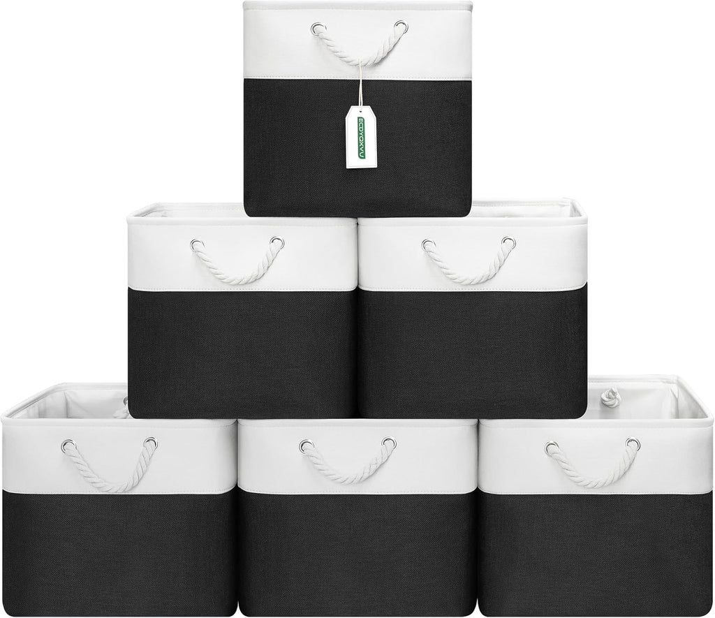 ECDYQXVU 13x13x13 Inch Storage Cube Bins Foldable Organizer Baskets 6 Pack