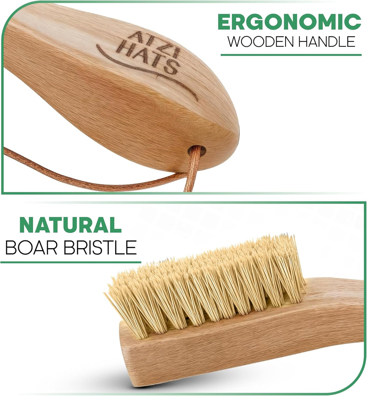 Laundry Stain Brush with Soft Boar Bristles for Delicate Fabrics