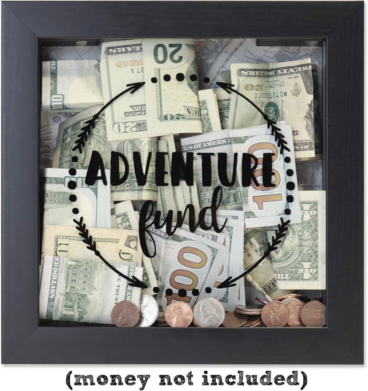 Lawrence Frames 8x8 Adventure Fund Black Shadow Box Frame