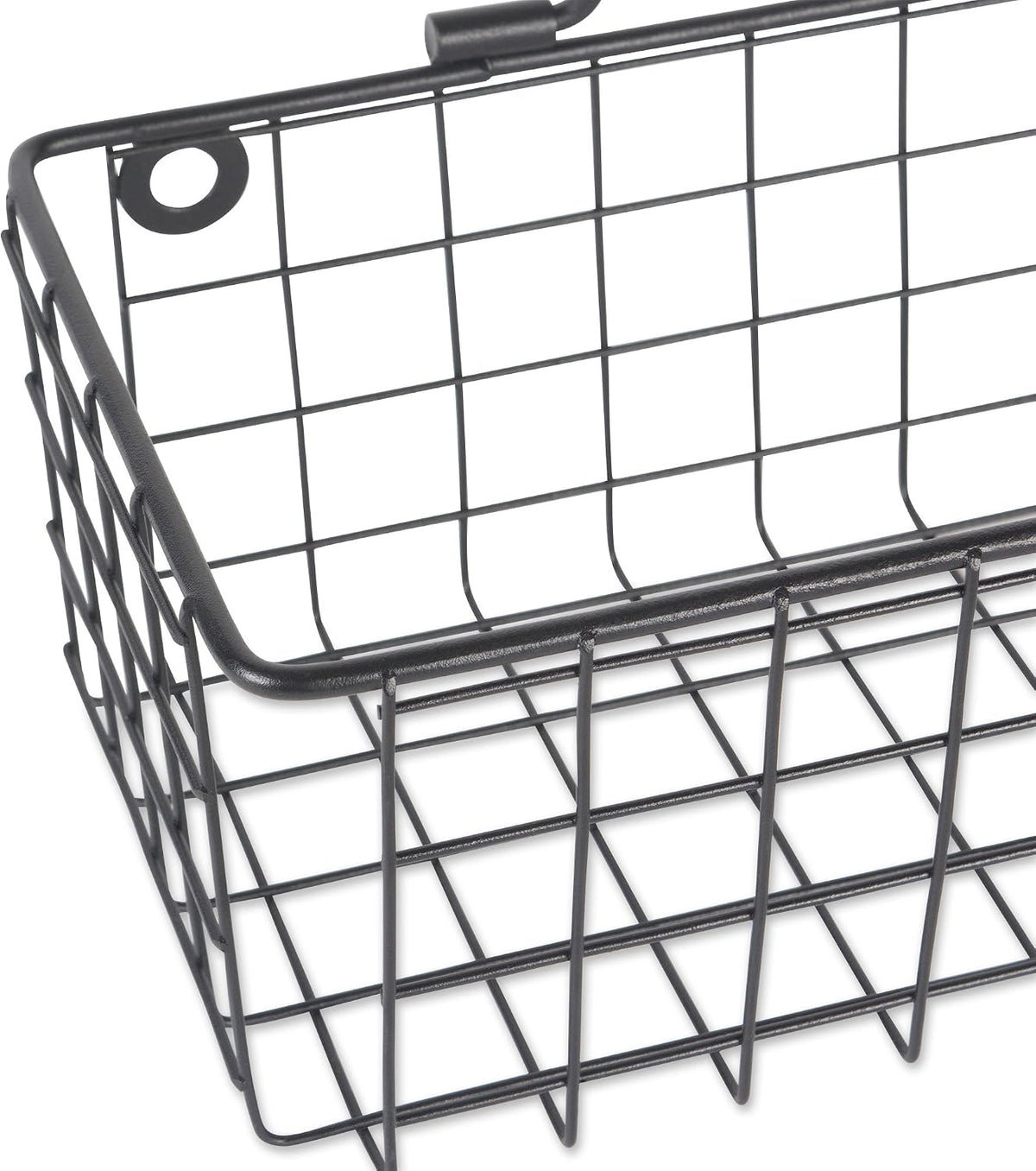 DII Farmhouse Vintage Décor, Wire Wall Basket, Small, Black, 2 Piece