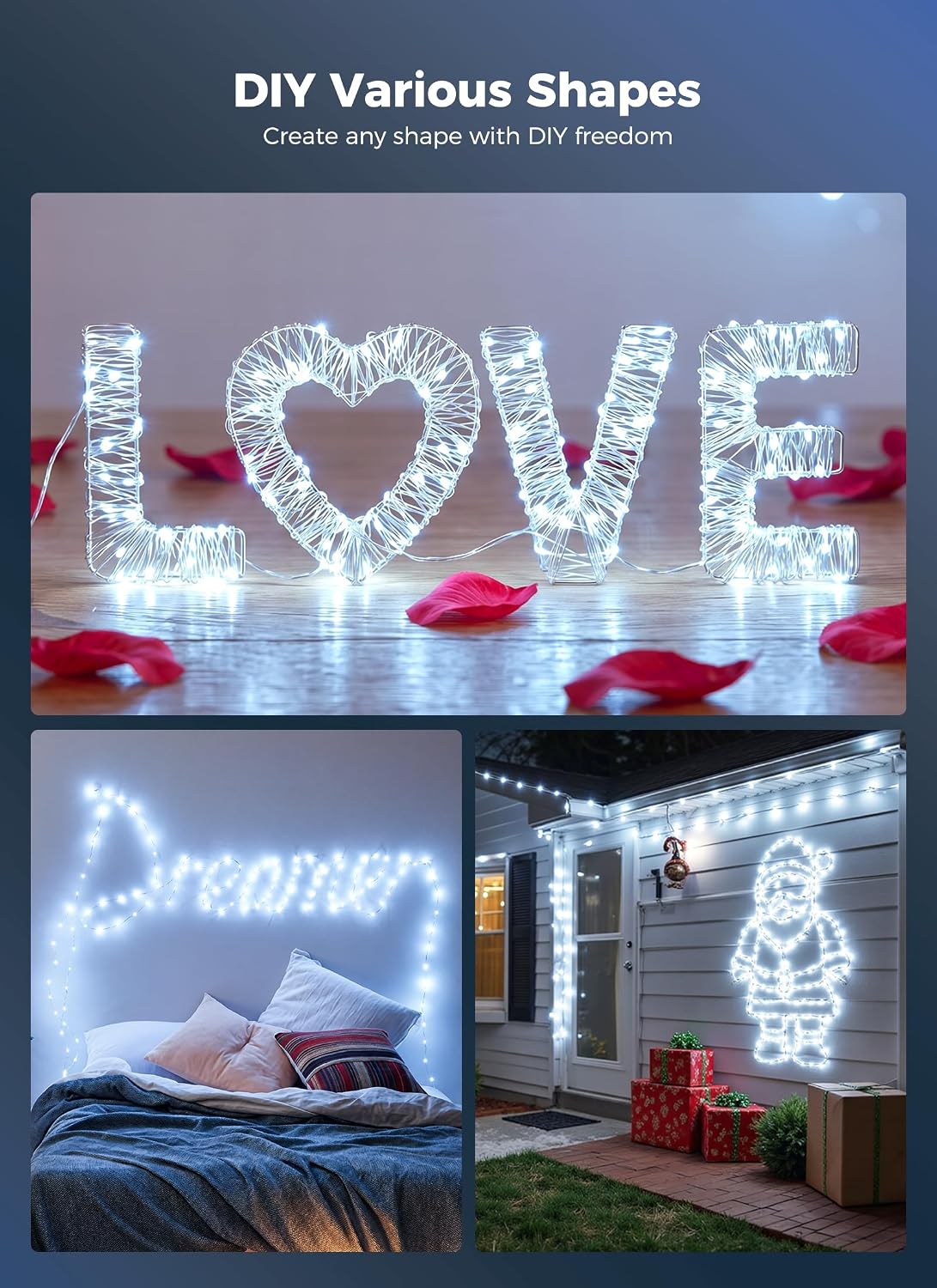 Minetom Fairy Lights Plug in, 99Ft 300LEDs String Lights for Bedroom