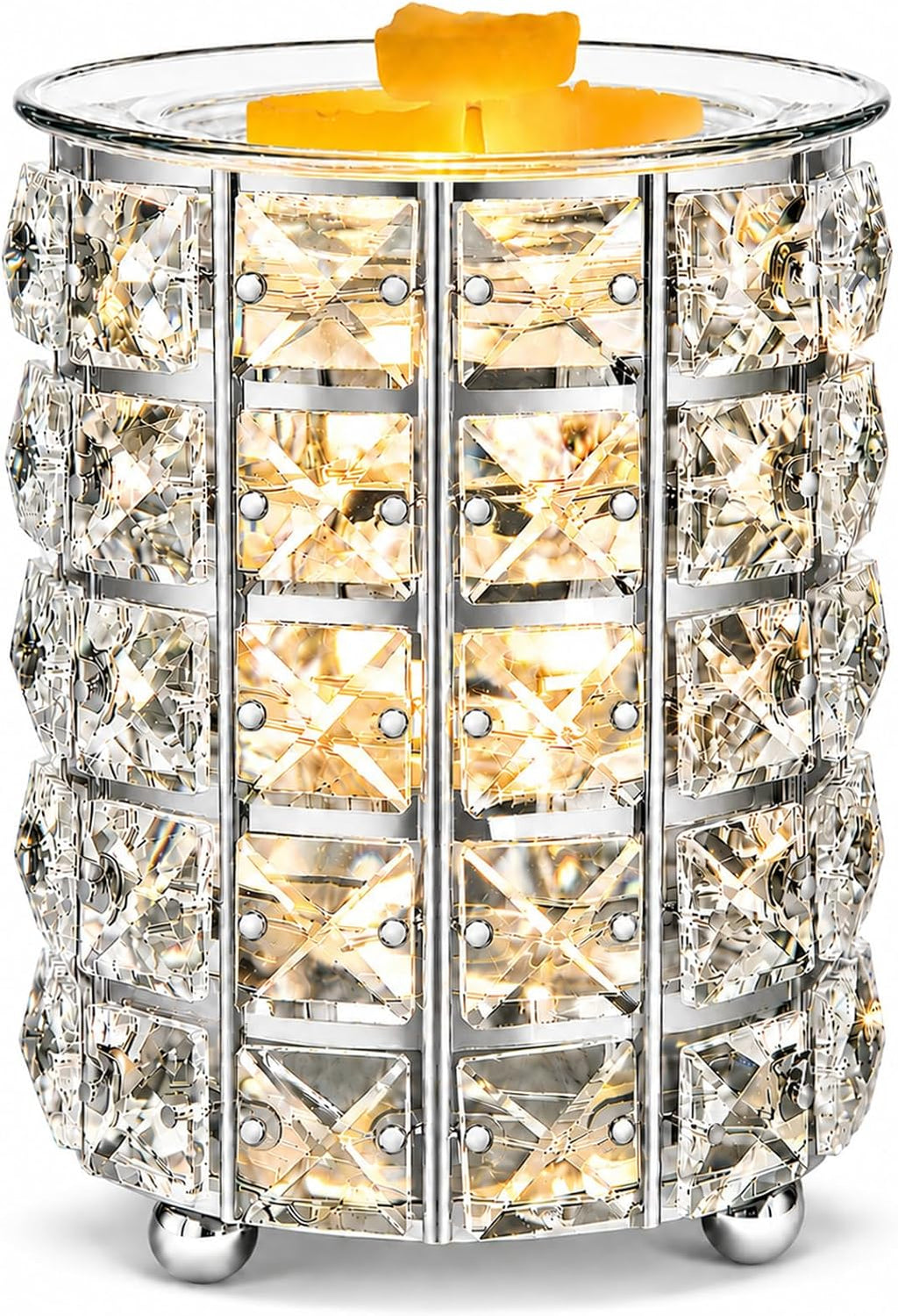 Wax Warmer, Wrought Iron Crystal Wax Melt Warmer Electric Oil Burner