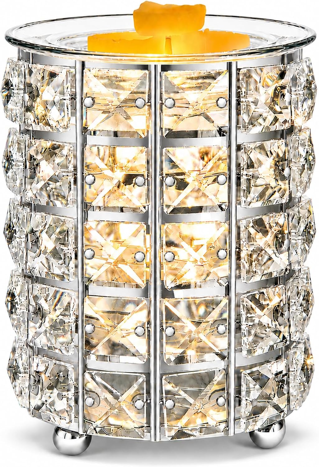 Wax Warmer, Wrought Iron Crystal Wax Melt Warmer Electric Oil Burner