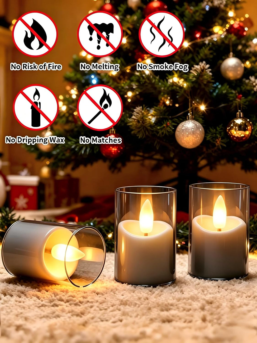 Rechargeable Flameless Candles with Remote Timer