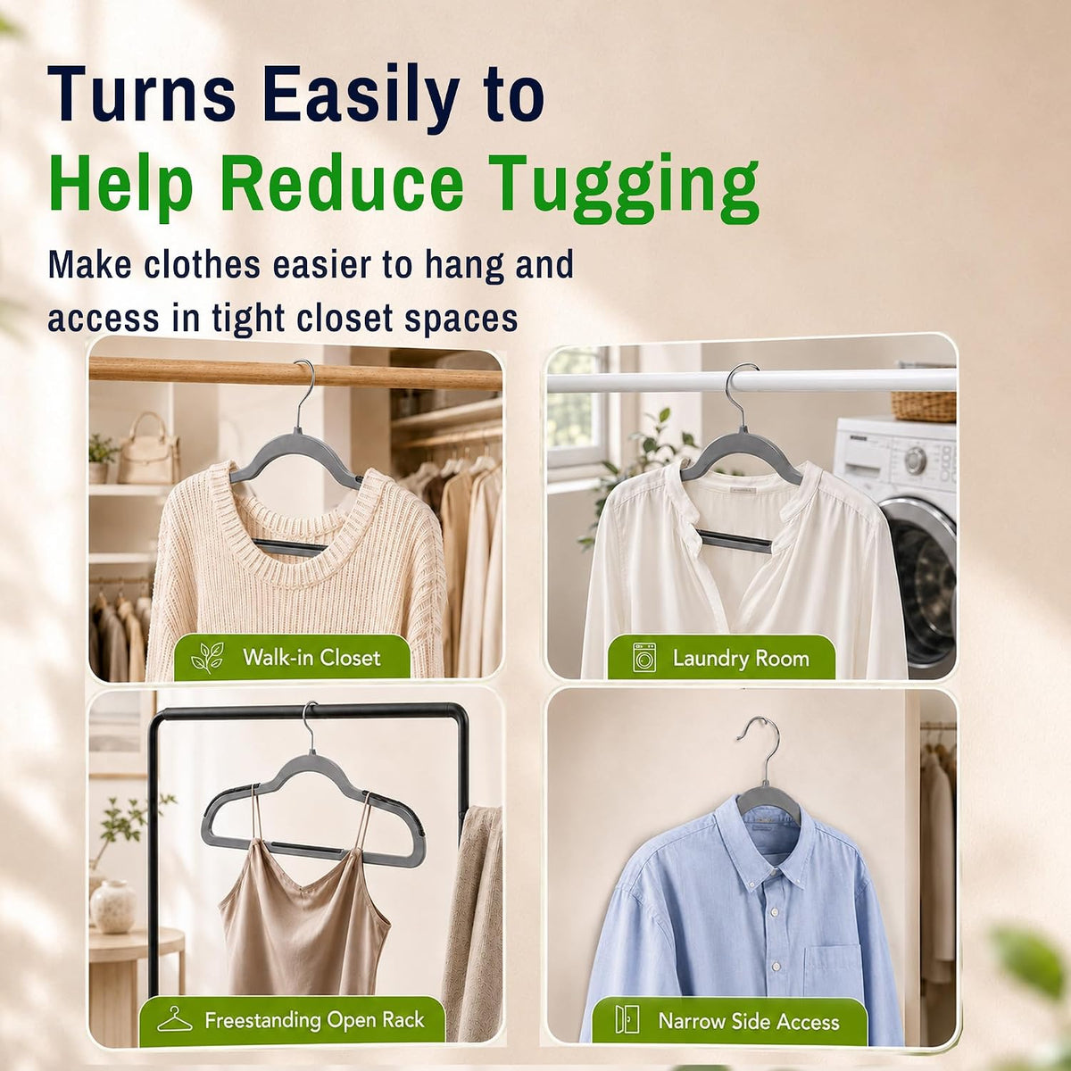 Plastic Hangers 30 Pack, Non-Slip Space-Saving Clothes Hangers, Gray
