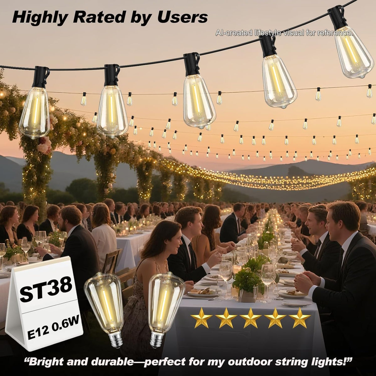 10Pk LED Replacement Light Bulbs, Shatterproof Plastic E17 LED Bulbs