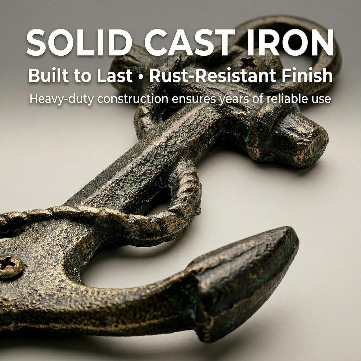 Nautical Anchor Hooks Antique Bronze Cast Iron Decorative Wall Hook, Treasures of The Caribbean Islands 1 Pack