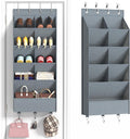 Over the Door Shoe Organizer, 5 Tiers with 9 Compartments, Grey