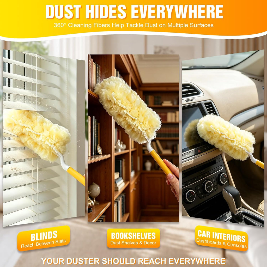 60PCS 360° Heavy Duty Duster Refills Compatible with Swiffer with 1 Handle