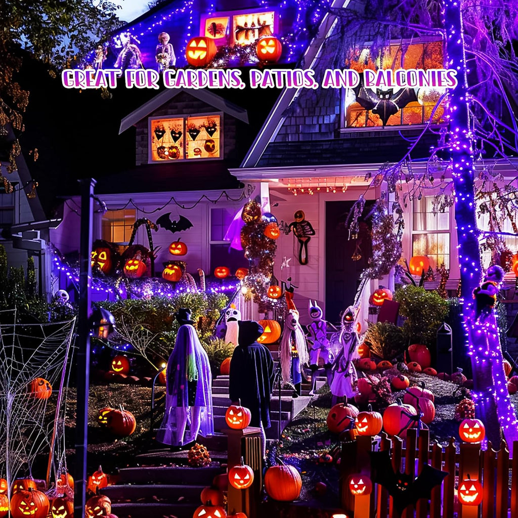 JMEXSUSS 50 LED Purple Halloween Lights, Battery Operated Fairy Lights