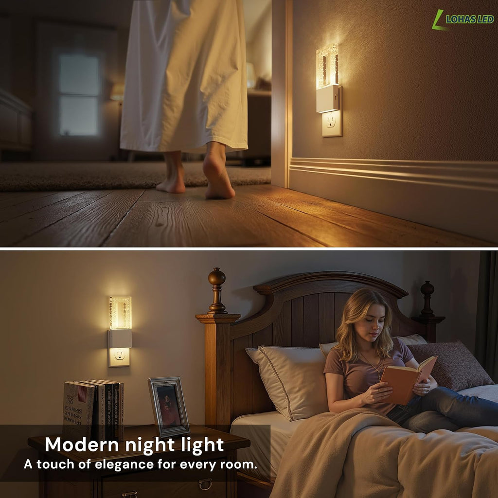 L LOHAS LED Night Light, Foldable Night Lights Plug into Wall 2 Pack
