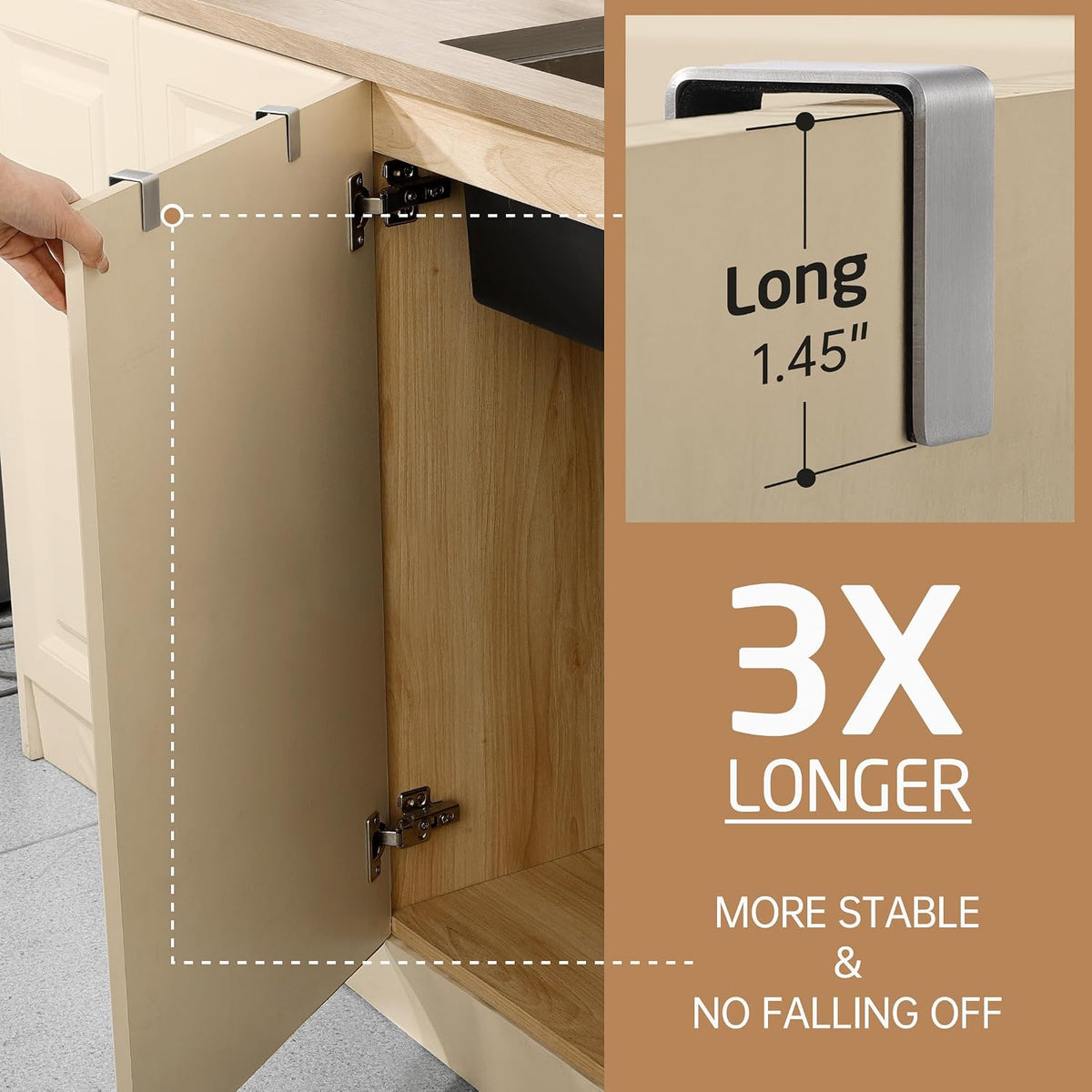 KES Over The Cabinet Door Towel Rack, Kitchen Towel Holder, 2 Pack