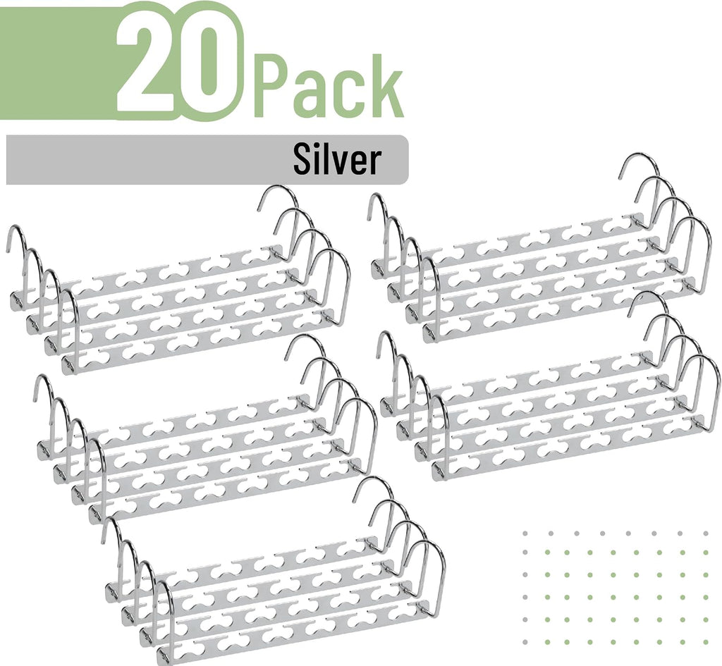 Mr. Pen- Metal Space Saving Hangers for Clothes, 20 Pack, 6 Slots