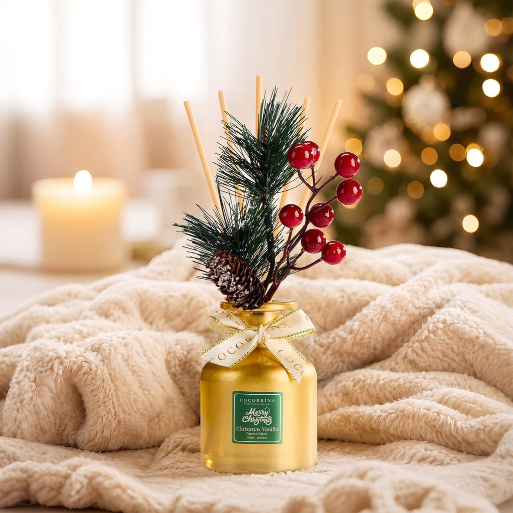 COCORRÍNA Reed Diffuser Set, Christmas Vanilla, 4.06 fl oz