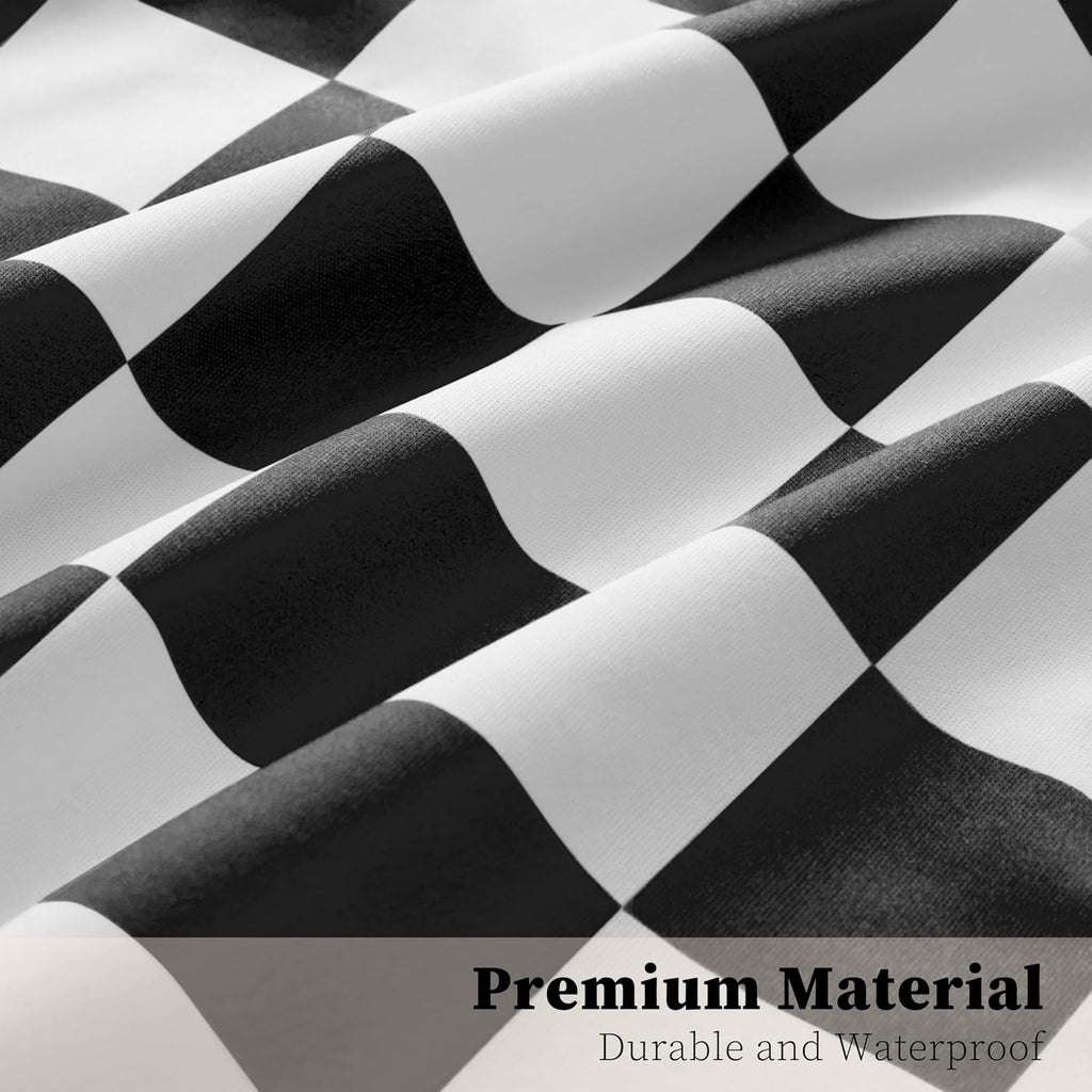 Ohocut Checkered 2 Pcs Large Travel Laundry Bags for Dirty Clothes, Aesthetic Trendy Waterproof Washable Laundry Bag with Handle for Travel, Gym, Swimming Pool Black and White