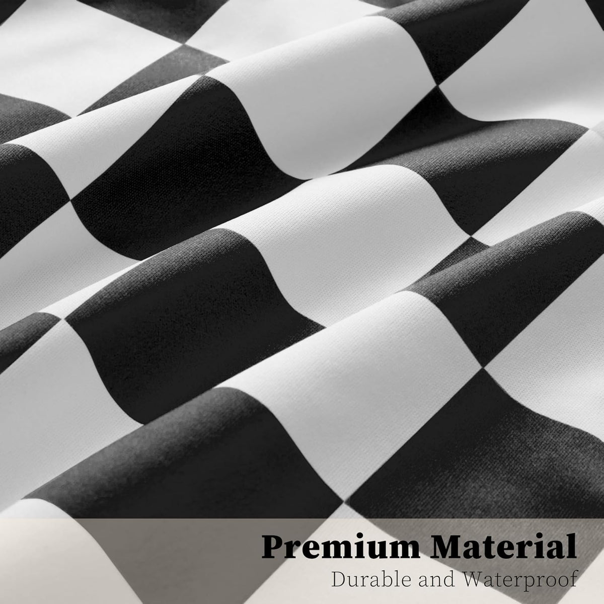 Ohocut Checkered 2 Pcs Large Travel Laundry Bags for Dirty Clothes, Aesthetic Trendy Waterproof Washable Laundry Bag with Handle for Travel, Gym, Swimming Pool Black and White