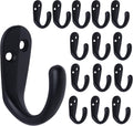 IBosins 15PCS Coat Hooks Wall Mounted Black Single Prong Robe Hook