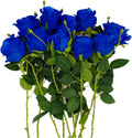 AnotherGifts 10pcs Artificial Silk Flowers Fake Rose Flower Long Stems Bouquet for Arrangement Wedding Centerpiece Party Home Kitchen Decor (Royal Blue)