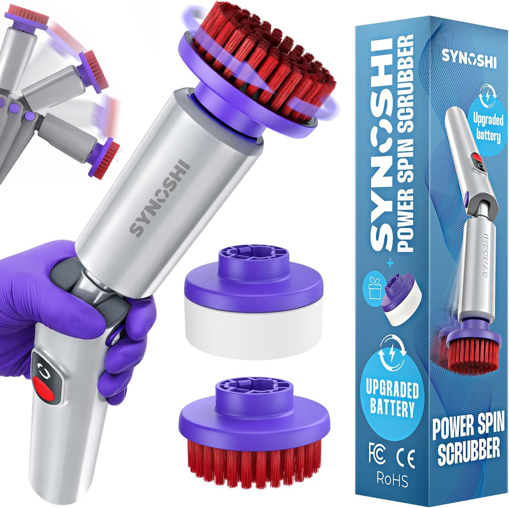 SYNOSHI PRO Electric Spin Scrubber Cordless Cleaning Bathroom Scrubber