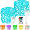 2 Pack 60 LED RGB Color Changing Fairy Halloween Lights Battery Operated