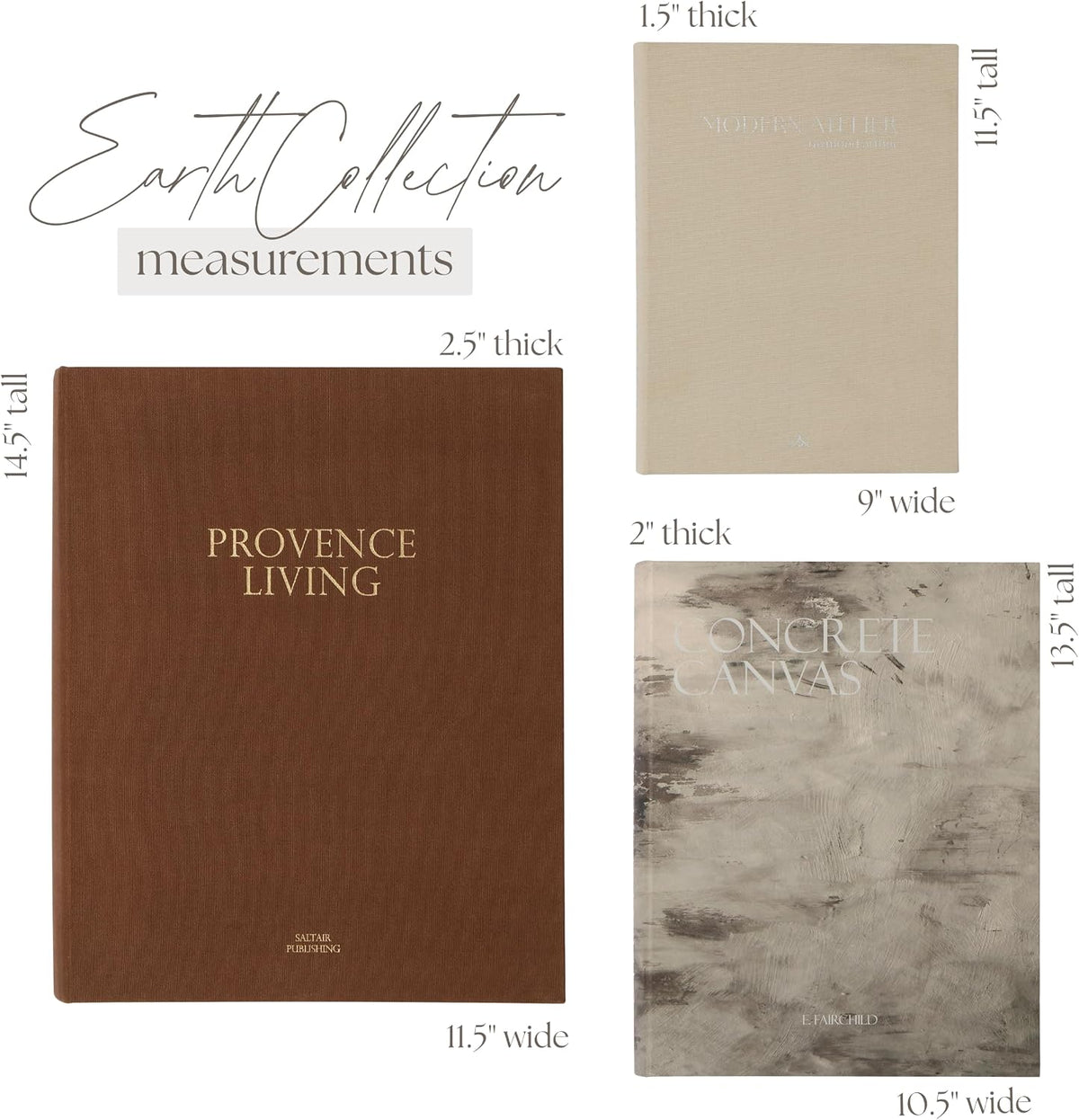 Set of 3 Oversized Decorative Coffee Table Books (Earth)