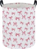 Essme Kids Laundry Basket,Pink Hamper Waterproof Storage Bin for Girls, Pink Hamper,Gift Baskets(Pink Bowknot)