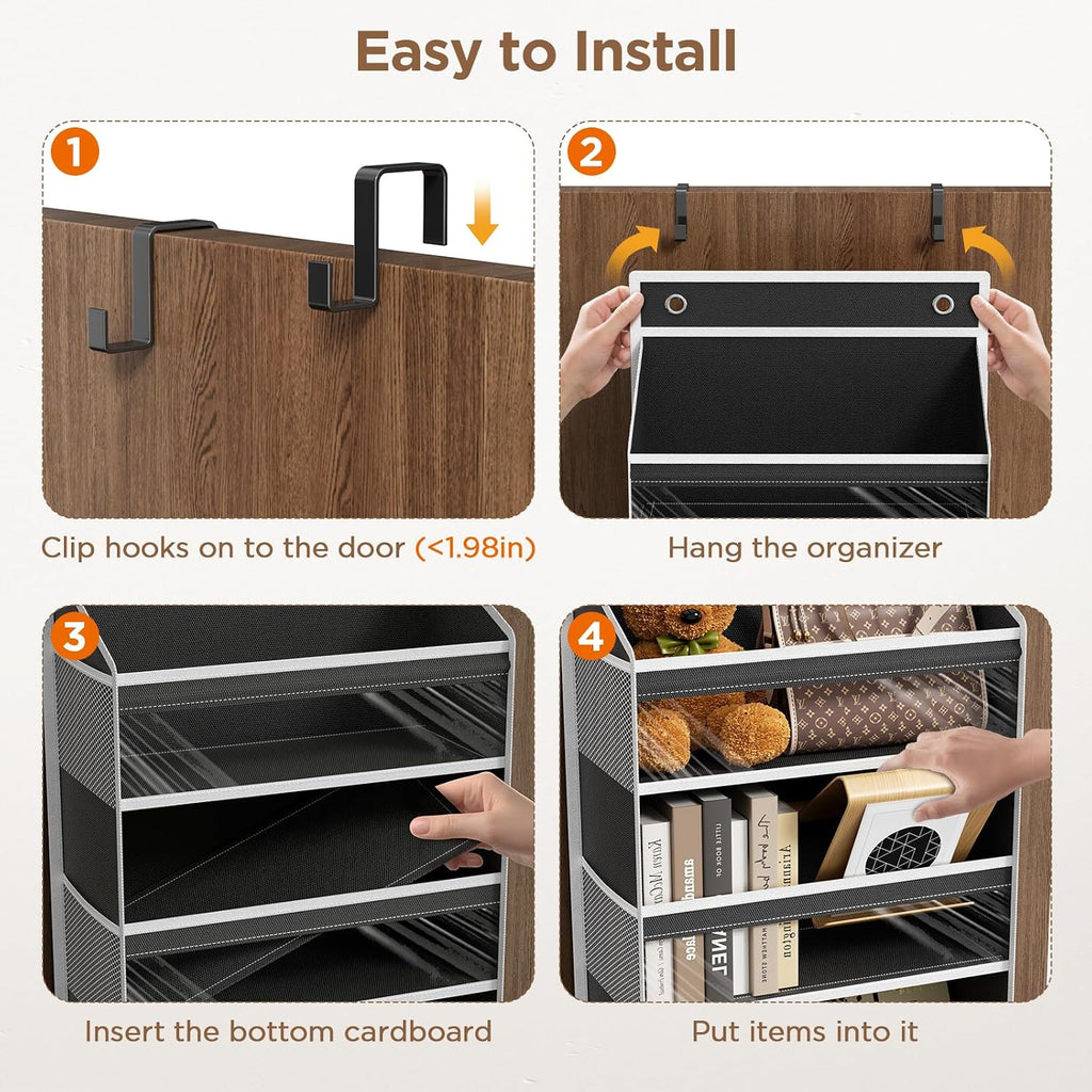 Over The Door Organizer 6 Tiers, Behind The Door Storage Hanging Shelves