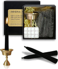 20 Min Black Meditation Candles – 30 Pack, Includes Mini Candle Holder & 12 Wax Dots, Slow Burn, Natural Unscented, for Halloween Yoga Prayer Mindfulness & Relaxation