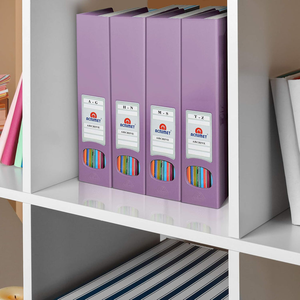 Acrimet Magazine File Holder, Vertical Desk Organizer, Purple, 2 Pack