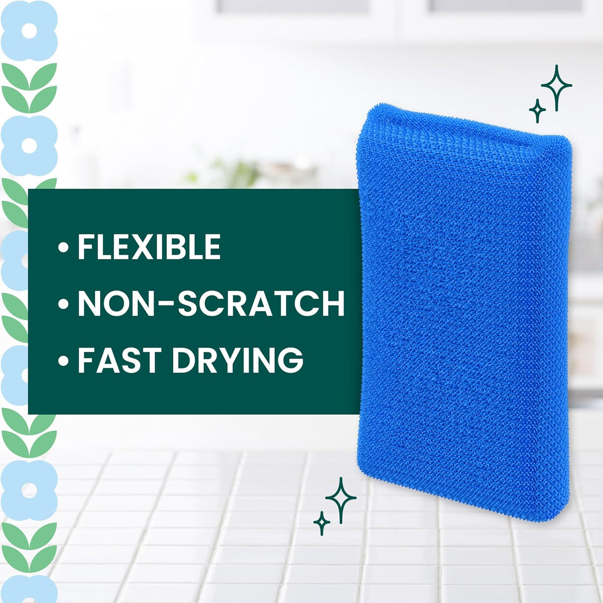 Scotch-Brite Blooms Dobie Scrubbing Pad, (Pack of 20)