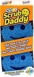 Scrub Daddy Colors Kitchen Sponges, Dish Sponges for Washing Up, Texture Changing Washing Up Sponge, Non Scratch Dish Scrubber, Odour Resistant Bathroom Cleaning Products, Dishwasher Safe, Pack of 2