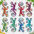 Junware 8 Pcs Metal Gecko Wall Art Outdoor Decor Metal Lizards Wall Decor Lizard 4.2 * 8.5 Inch Suitable for Hanging in Yard Garden Patio Fence Home, Idea Gifts for Mom Father Friends