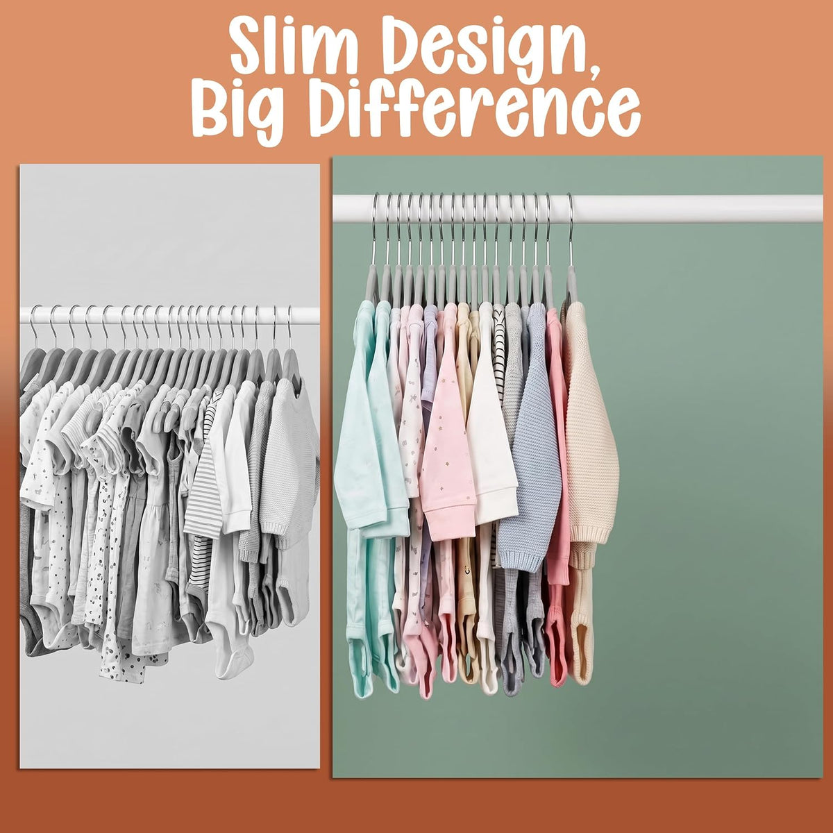 Utopia Home Kids Velvet Hanger 20 Pack – 11" Premium Baby Hangers - Grey