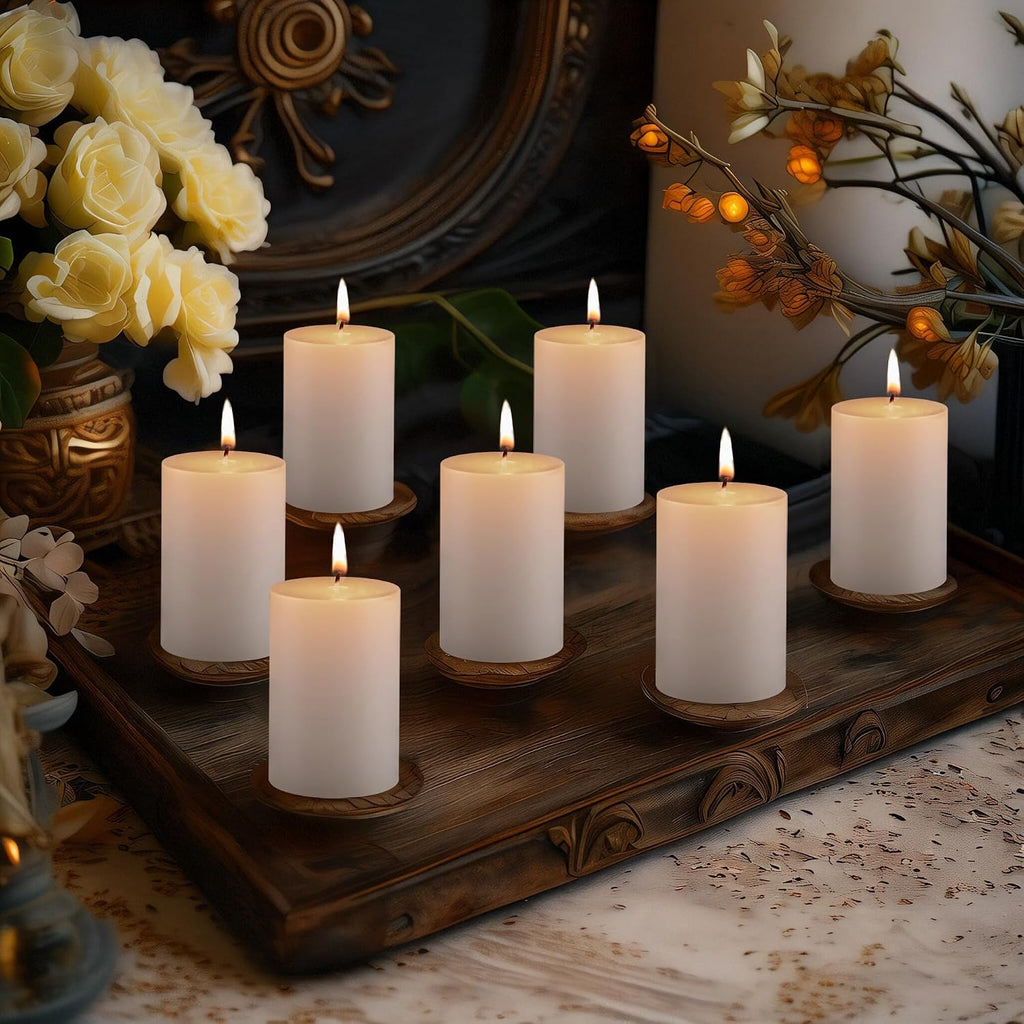 Housecret 50 Pack 2" D x 3" H White Unscented Pillar Votive Candles